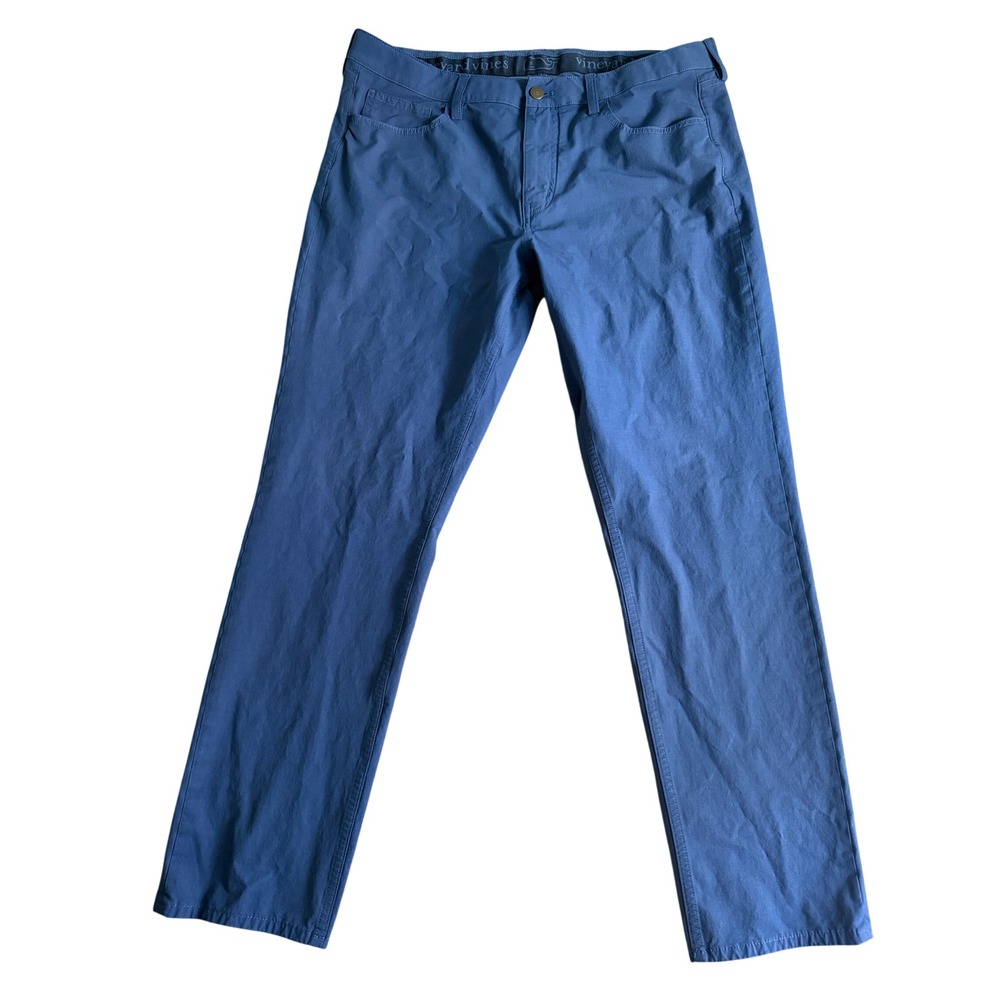 Vineyard Vines Performance On-The-Go Pants Blue Mens 36x32 Stretch Chino